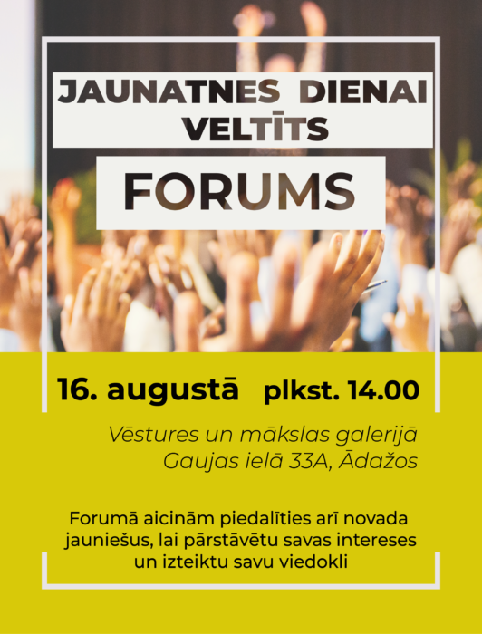 16.augustā Ādažos norisināsies jaunatnes dienai veltīts forums
