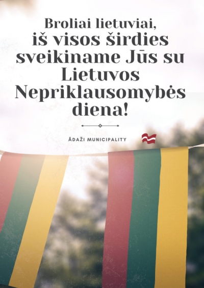 Sveicam kaimiņvalsti Lietuvu Neatkarības dienā!
