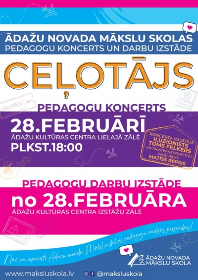 28. februārī mūzikas cienītājus priecēs talantīgo Ādažu novada Mākslu skolas pedagogu koncerts un izstāde