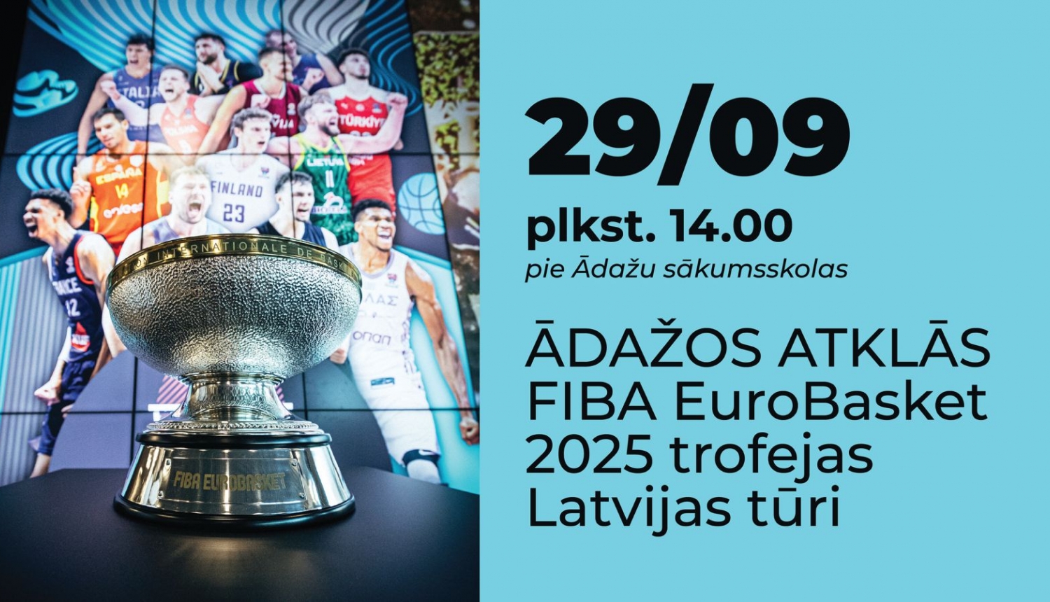 Eurobasket 2025 trofejas tūre Ādažos